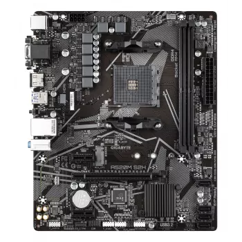 GIGABYTE A520M S2H Motininė plokštė – palaiko AMD Ryzen 5000 serijos AM4 procesorius, 4+3 fazių grynas skaitmeninis VRM, iki 5100MHz DDR4 (OC), PCIe 3.0 x4 M.2, GbE LAN, USB 3.2 Gen 1