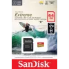 WESTERN DIGITAL Extreme microSDXC 64GB SD Adapter veiksmo kameroms ir dronams 170MB/s 80MB/s A2 C10 V30 UHS-I U3