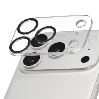 PanzerGlass PicturePerfect objektyvo apsauga iPhone 17 Pro – grūdintas stiklas su silikoniniu rėmeliu