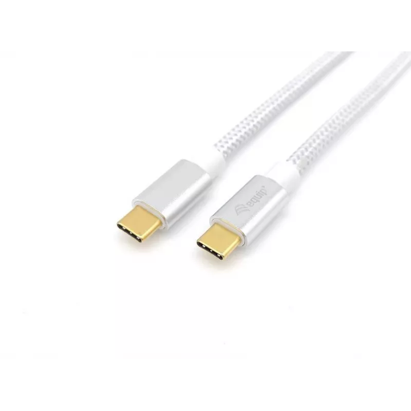 Equip USB 3.2 Gen 2 Type-C į C laidas, vyriškas/vyriškas, 1 m, 5A, sidabrinis/baltas
