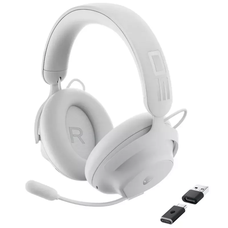 Alienware PRO-HS-G-DEAM ausinės, laidinės ir belaidės, lankeliu, žaidimams, USB Type-C, Bluetooth, juodos, baltos