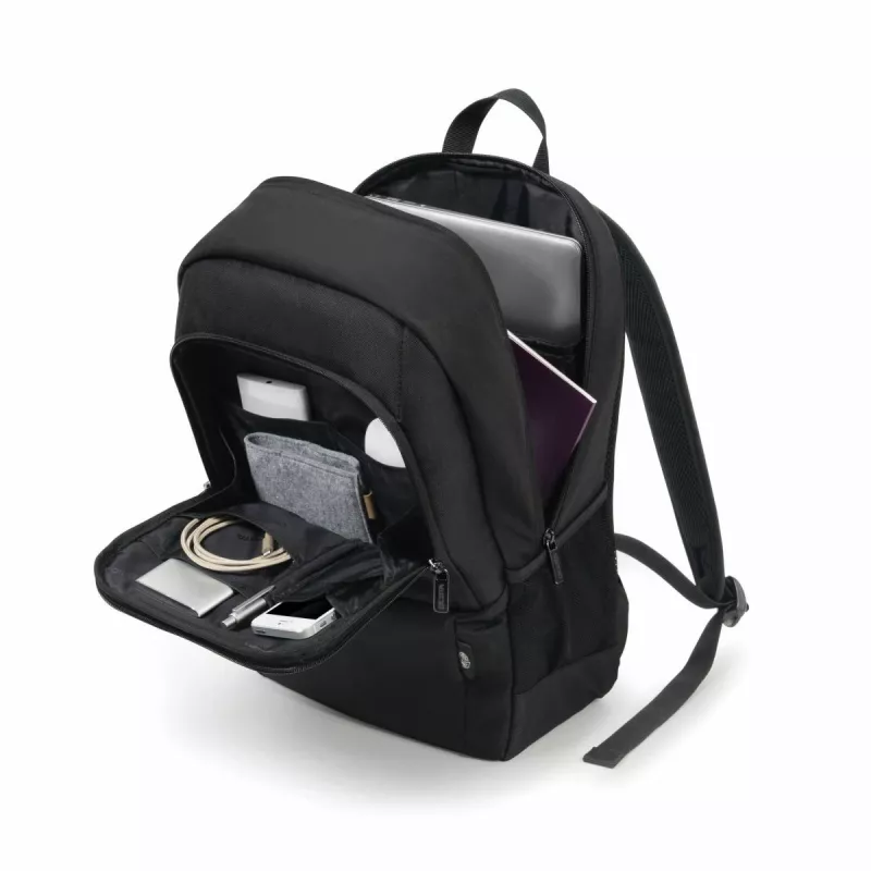 DICOTA Eco Backpack Base - 13-14.1 colių nešiojamojo kompiuterio kuprinė - Juoda / 300d Rpet poliesteris
