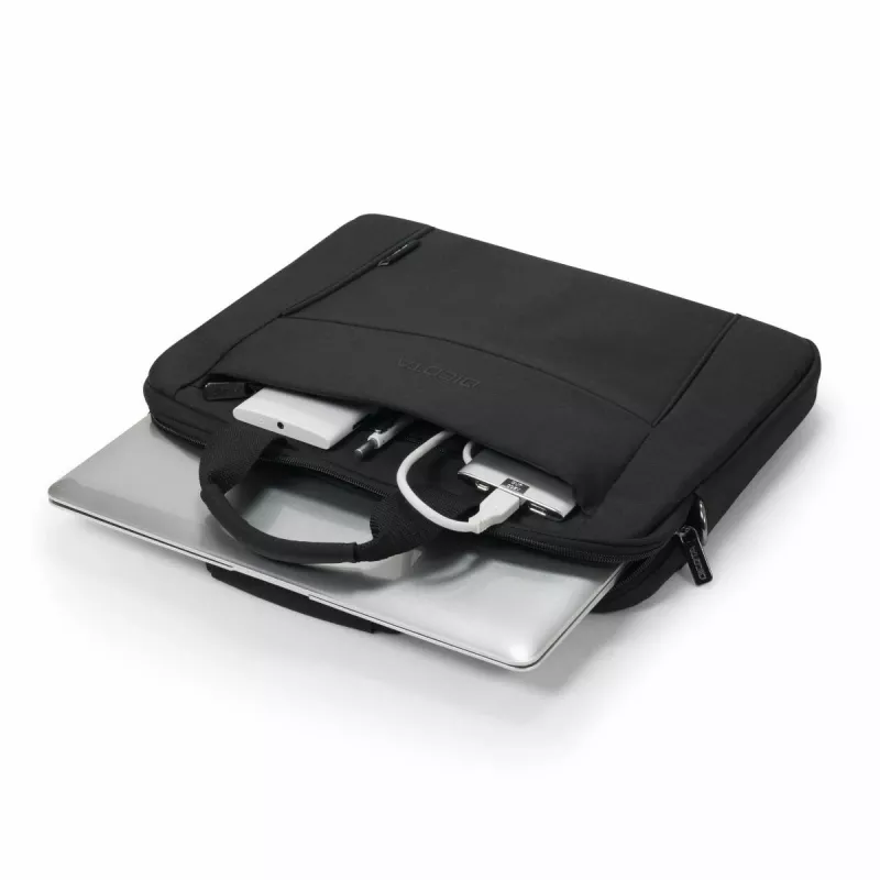 DICOTA Eco Slim Case Base dėklas nešiojamam kompiuteriui 15-15,6 col. - juodas / 300d perdirbtas poliesteris