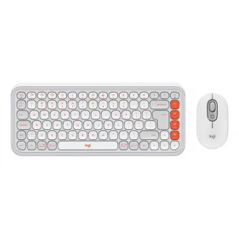 Logitech POP Icon Combo klaviatūros ir pelės rinkinys, belaidis Bluetooth, QWERTY US International, oranžinis-baltas