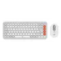 Logitech POP Icon Combo klaviatūros ir pelės rinkinys, belaidis Bluetooth, QWERTY US International, oranžinis-baltas