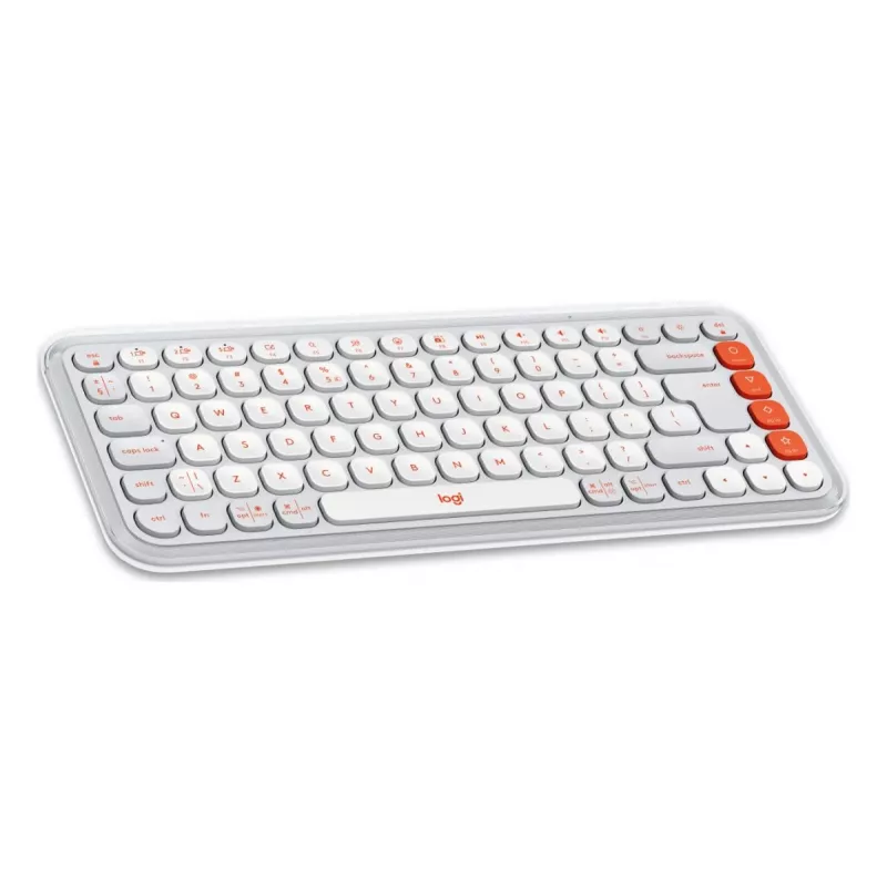 Logitech POP Icon Combo klaviatūros ir pelės rinkinys, belaidis Bluetooth, QWERTY US International, oranžinis-baltas