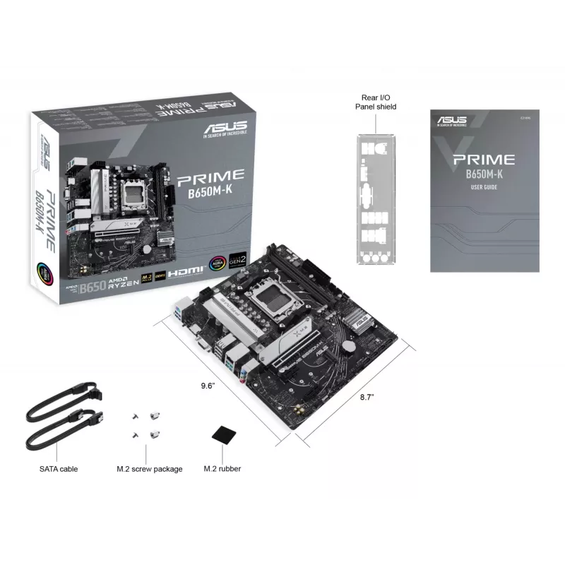 ASUS PRIME B650M-K AMD B650 Socket AM5 micro ATX pagrindinė plokštė