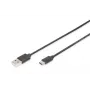 DIGITUS ASSMANN USB Type-C jungiamasis laidas, C tipo į A, vyras/vyras, 1m, 3A, 480Mbps, 2.0 versija, juoda