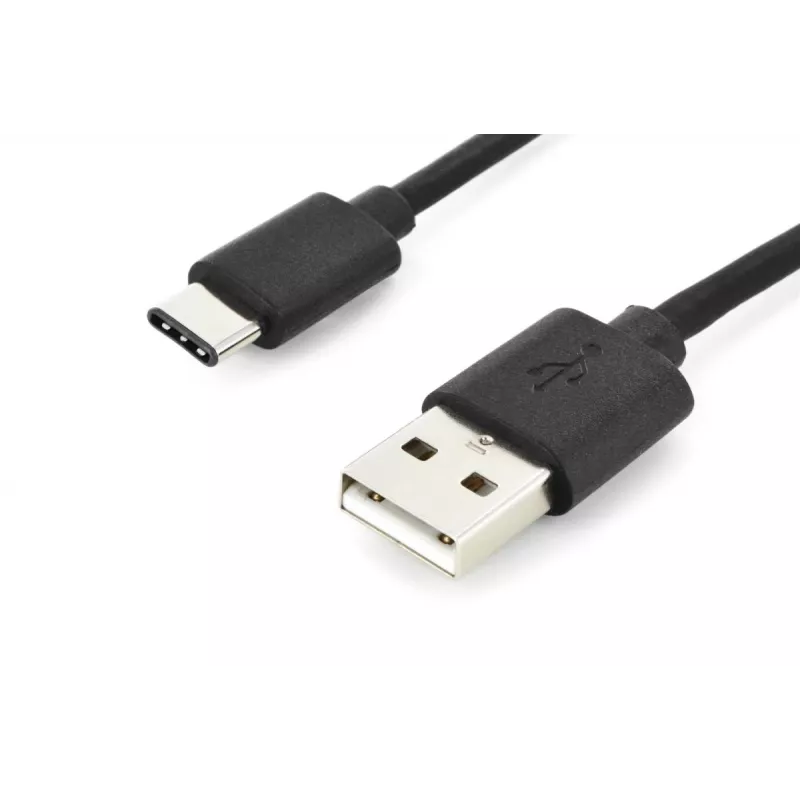 DIGITUS ASSMANN USB Type-C jungiamasis laidas, C tipo į A, vyras/vyras, 1m, 3A, 480Mbps, 2.0 versija, juoda