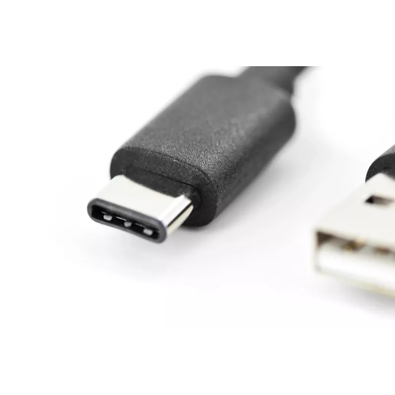 DIGITUS ASSMANN USB Type-C jungiamasis laidas, C tipo į A, vyras/vyras, 1m, 3A, 480Mbps, 2.0 versija, juoda
