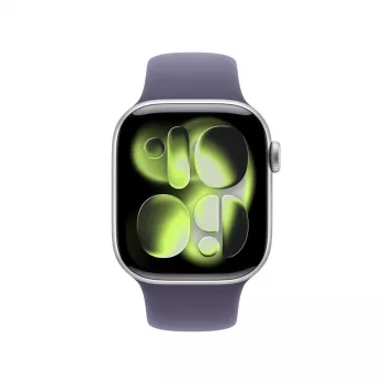 APPLE Watch Series 11 GPS + Cellular 42 mm sidabrinis aliuminio korpusas su Purple Fog Sport dirželiu S/M