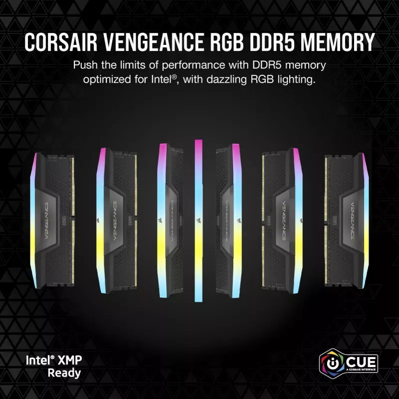 CORSAIR Vengeance RGB 32GB (2x16GB) DDR5 6000MHz CL38 atminties rinkinys