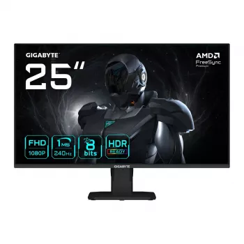 GIGABYTE GS25F2A 24.5 col. Full HD žaidimų monitorius - 1920 x 1080, 240Hz, 1ms, 300 cd/m², Display HDR 10, HDMI 2.0, DisplayPort 1.4