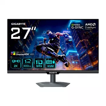 GIGABYTE M27Q3 27 colių QHD žaidimų monitorius - 2560 x 1440, 300Hz, 1ms, 400 cd/m², FreeSync Premium, Display HDR400, HDMI 2.0, Displayport 1.4