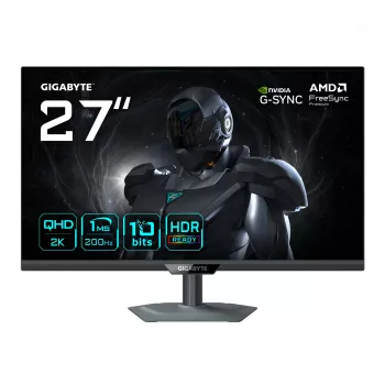 GIGABYTE G27Q2 27 colių 2K QHD žaidimų monitorius - 2560 x 1440, 200Hz, 1ms, 350 cd/m², G-Sync suderinamas, FreeSync Premium, HDR10, HDMI 2.0, Displayport 1.4