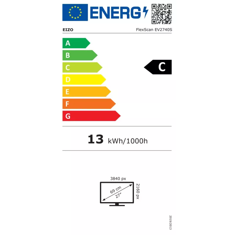 EIZO FlexScan EV2740S-WT monitor 68,6 cm (27 colių) 3840 x 2160 4K Ultra HD LCD baltas