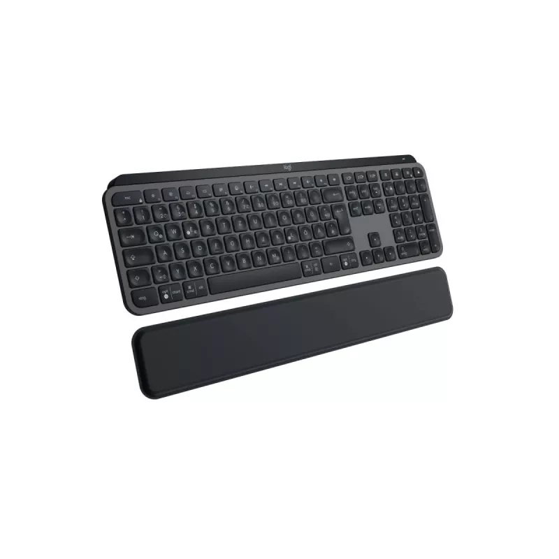 Belaidė apšviesta klaviatūra LOGITECH MX Keys S Graphite su riešo atrama Qwertz Deutsch