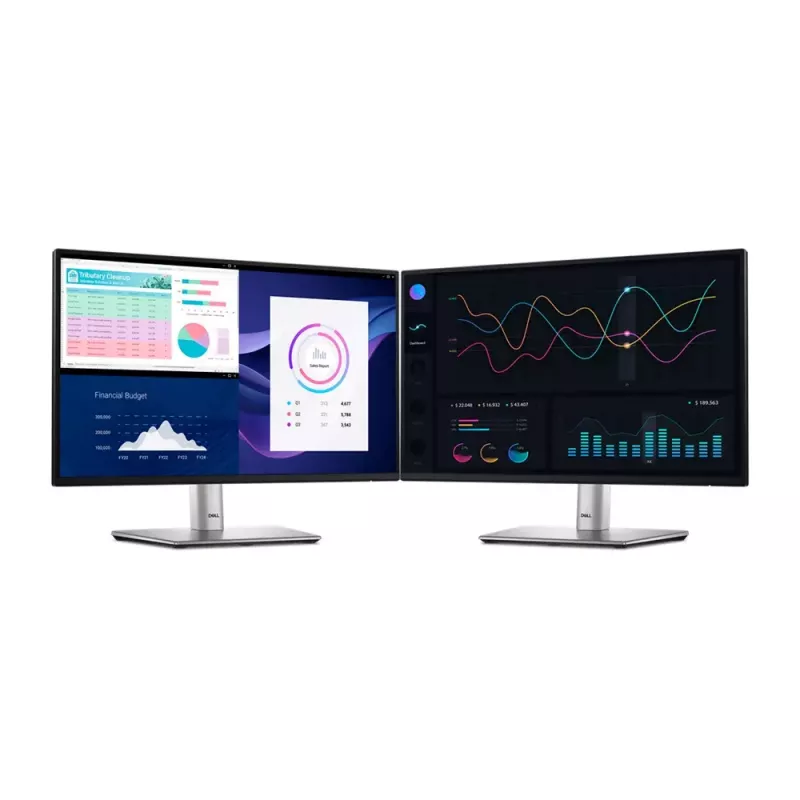 DELL P2225H monitor 54,6 cm (21,5 colio) Full HD LCD juodas, sidabrinis