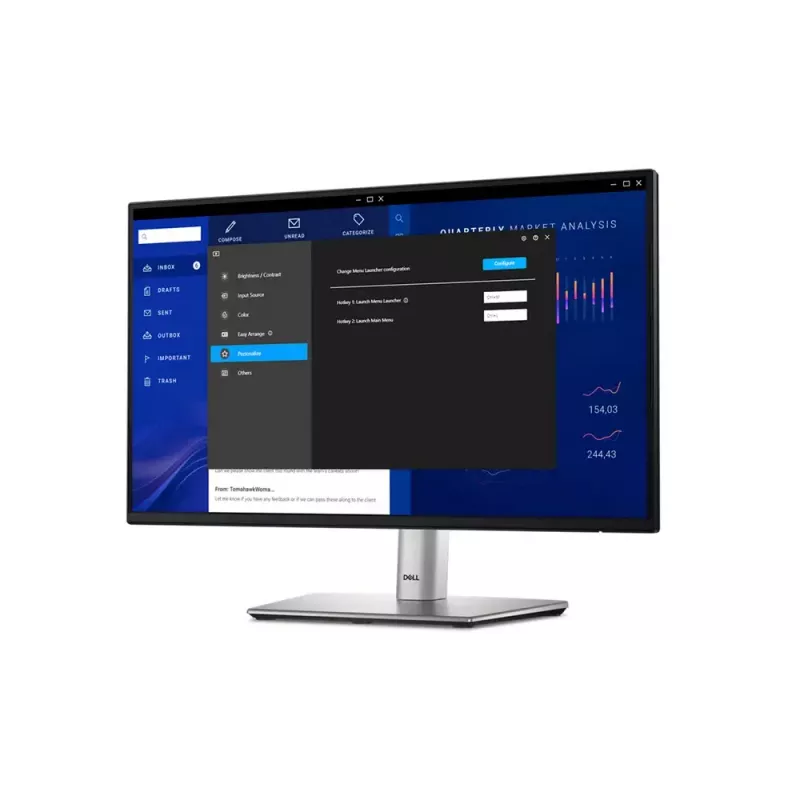 DELL P2225H monitor 54,6 cm (21,5 colio) Full HD LCD juodas, sidabrinis
