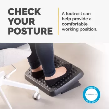Pėdų atrama Fellowes Standard ergonomic under-desk foot support, juoda, reguliuojamo aukščio, 330 mm plotis