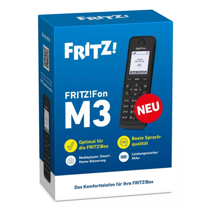 DECT ragelis FRITZ Fon M3 belaidis ragelis Skambučio numerio atpažinimas Juoda