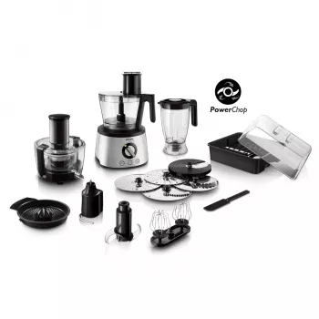 Virtuvinis kombainas Philips HR7778/00 3.4 L dubuo, 1300 W, 32 funkcijos, 12 greičių, nerūdijantis plienas