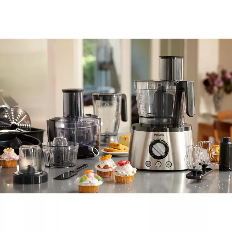 Virtuvinis kombainas Philips HR7778/00 3.4 L dubuo, 1300 W, 32 funkcijos, 12 greičių, nerūdijantis plienas
