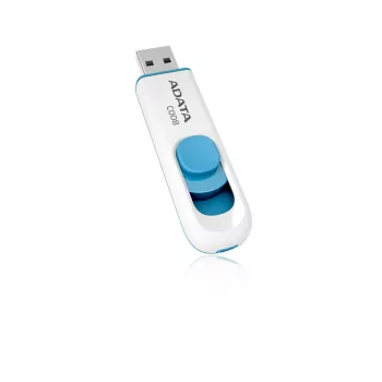 USB atmintukas ADATA C008 64GB USB Type-A 2.0 mėlynai baltas, stumdomas