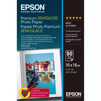 Epson Premium Semi-Gloss Photo Popierius 10x15cm 50 lapų