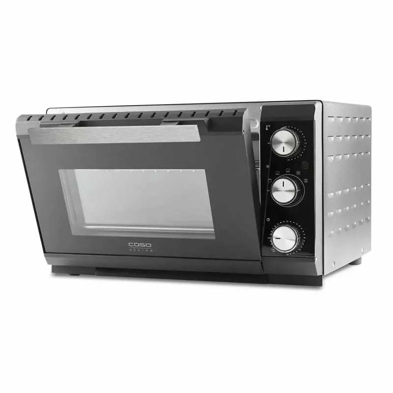 Caso TO 20 Design-Oven elektrinė kompaktiška orkaitė, 20 l, 1500 W, konvekcija, iešmas, laikmatis, iki 230 °C, juodos spalvos