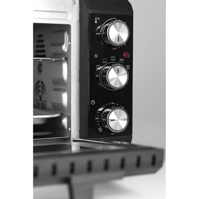 Caso TO 20 Design-Oven elektrinė kompaktiška orkaitė, 20 l, 1500 W, konvekcija, iešmas, laikmatis, iki 230 °C, juodos spalvos