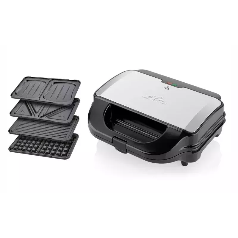 Sumuštinių keptuvė ETA Sorento 3151 90010 — 900 W, 4 sumuštiniai, nerūdijantis plienas/juoda