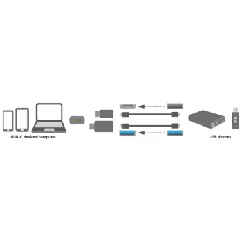 LogiLink AU0040 lyties keitiklis USB 3.1 C / USB 3.0 A / Micro USB 2.0 aliuminis