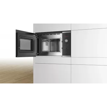 Bosch Serie 4 BFL523MS0 įmontuojama mikrobangų krosnelė 20 L 800 W juoda, nerūdijantis plienas