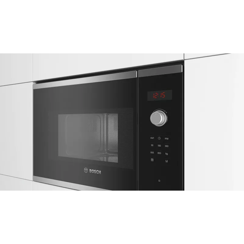 Bosch Serie 4 BFL523MS0 įmontuojama mikrobangų krosnelė 20 L 800 W juoda, nerūdijantis plienas