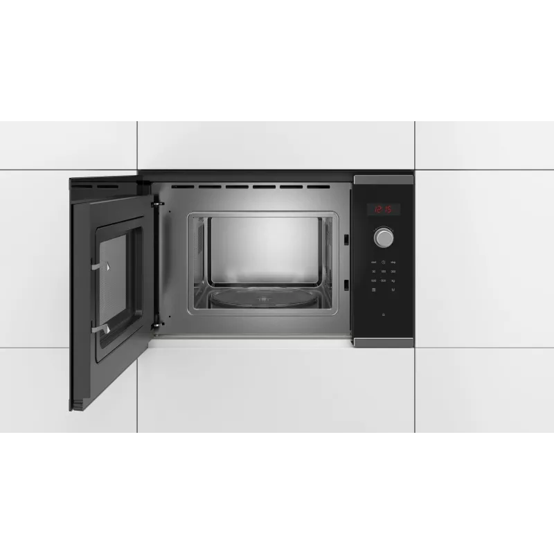 Bosch Serie 4 BFL523MS0 įmontuojama mikrobangų krosnelė 20 L 800 W juoda, nerūdijantis plienas