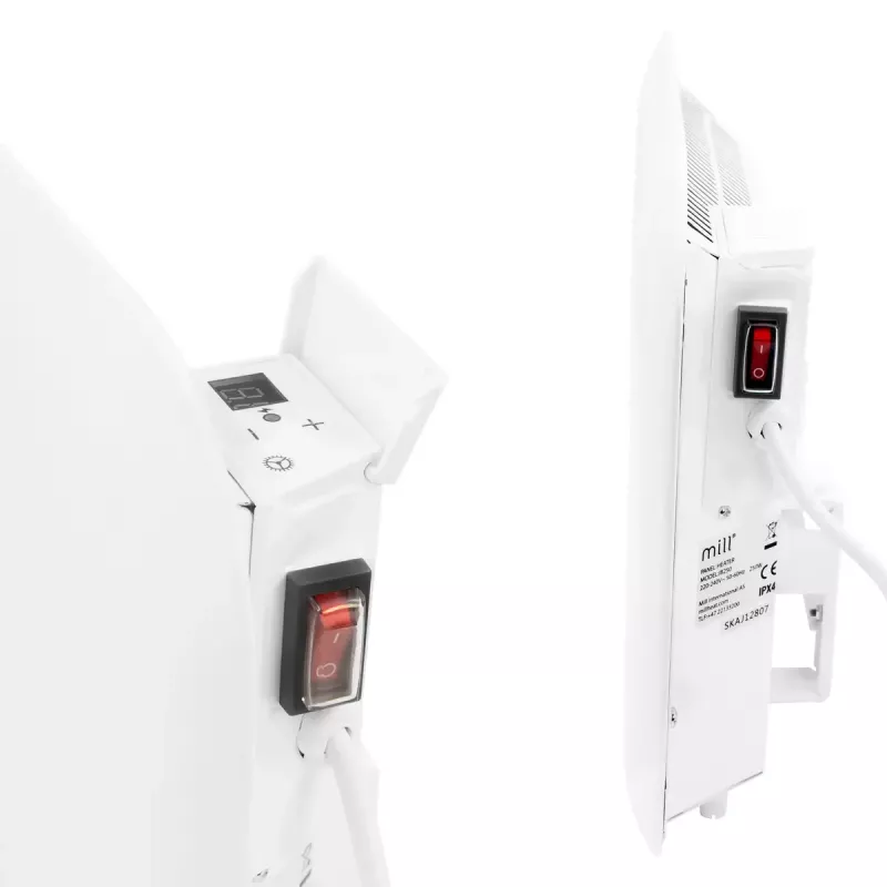 Mill aliumininis skydinis konvekcinis šildytuvas IB250, 250 W, tinka iki 5 m² patalpoms, baltas