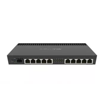 Laidinis maršrutizatorius MikroTik RB4011IGS+RM — 10x Gigabit RJ-45, 1x SFP+, 1,4 GHz 4 branduoliai, 1 GB RAM, stovas 1U, PoE išėjimas