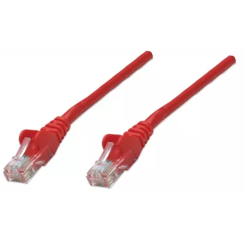Goobay tinklo kabelis, Cat5e, 3 m, raudonas, CCA, U/UTP, PVC, RJ45, auksuoti kontaktai, be užkablių, su apsauga, viso gyvenimo garantija