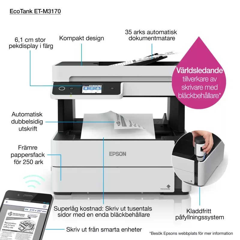 Daugiafunkcinis spausdintuvas Epson EcoTank ET-M3170 rašalinis vienspalvis