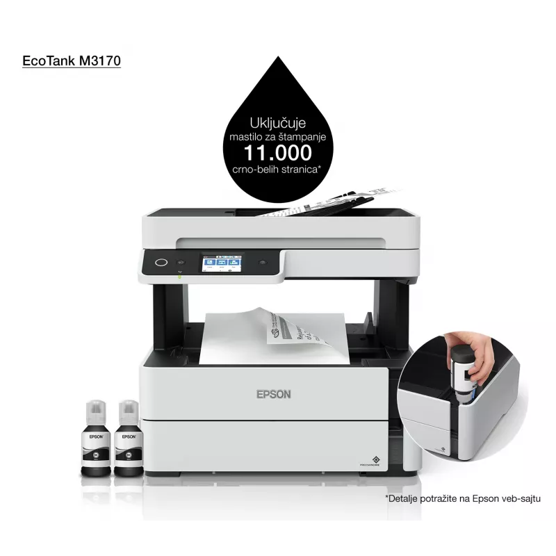 Daugiafunkcinis spausdintuvas Epson EcoTank ET-M3170 rašalinis vienspalvis