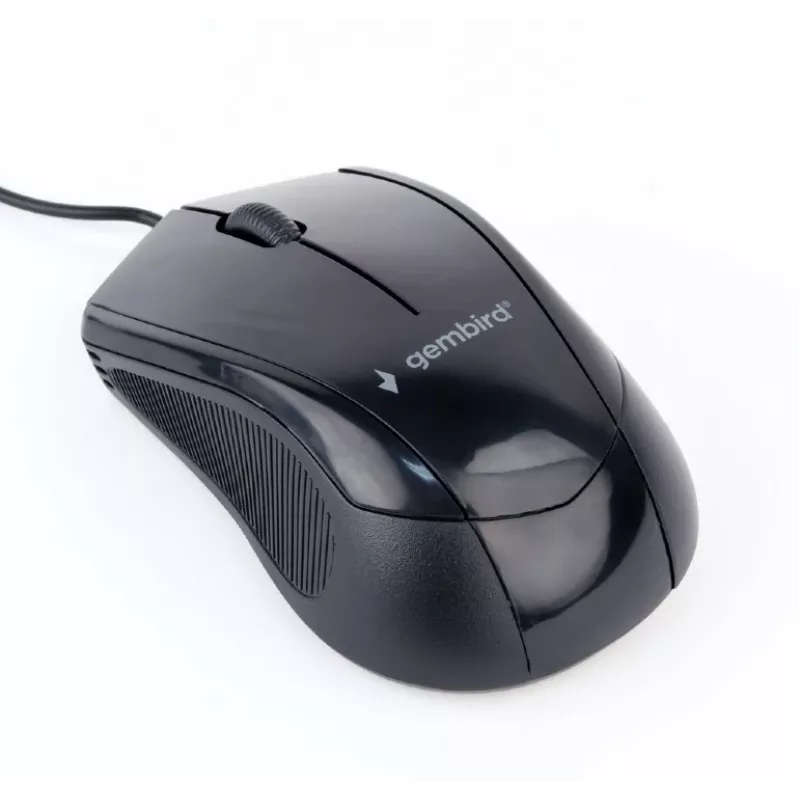 Gembird MUS-3B-02 – Optinė pelė su laidu, 3 mygtukai, ratukas, USB, juoda