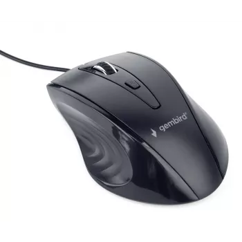 GEMBIRD USB optinė dešininė pelė MUS-4B-02 — 1200 DPI, 4 mygtukai, laidas, juoda