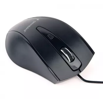GEMBIRD USB optinė dešininė pelė MUS-4B-02 — 1200 DPI, 4 mygtukai, laidas, juoda