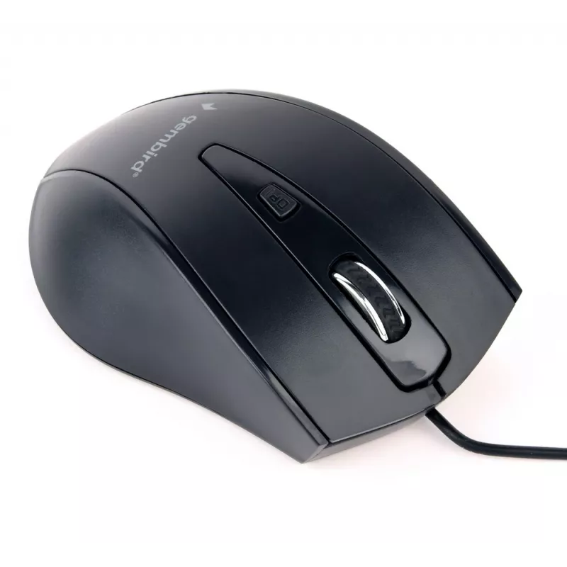 GEMBIRD USB optinė dešininė pelė MUS-4B-02 — 1200 DPI, 4 mygtukai, laidas, juoda