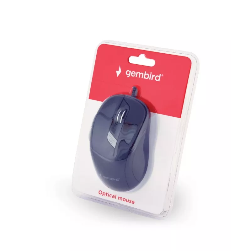 GEMBIRD USB optinė dešininė pelė MUS-4B-02 — 1200 DPI, 4 mygtukai, laidas, juoda