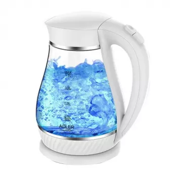 Elektrinis virdulys Adler AD 1274 1,7 l 2200 W – stiklinis korpusas, vandens lygio indikatorius, 360° pagrindas, automatinis išsijungimas