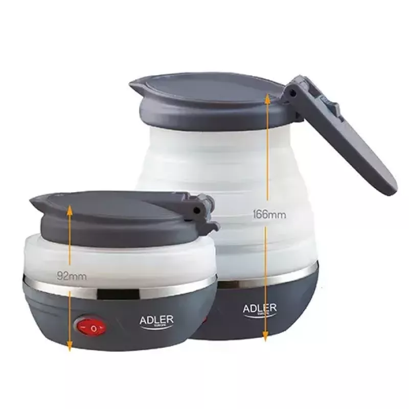 Sulankstomas elektrinis virdulys Adler AD 1279 – 0,6 L, 750 W, plastikinis korpusas, mygtukinis valdymas, indikatoriaus lemputė