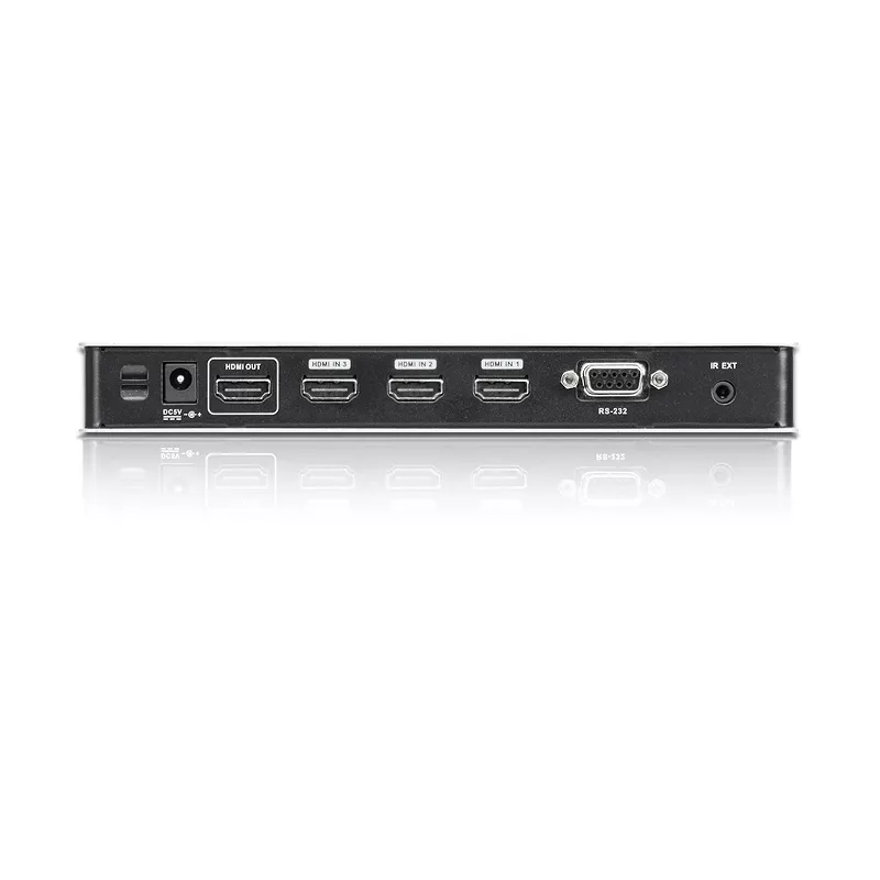 ATEN VS481B 4 prievadų 4K HDMI garso/vaizdo jungiklis su IR nuotolinio valdymo pultu