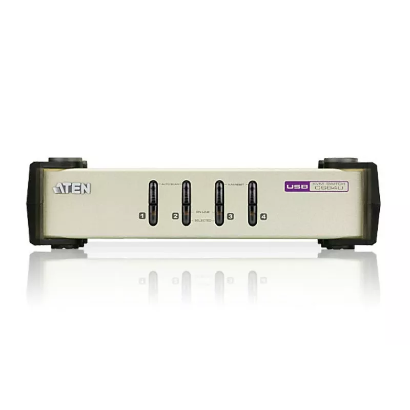 ATEN CS84U 4 prievadų USB / PS/2 VGA KVM jungiklis su kabeliais